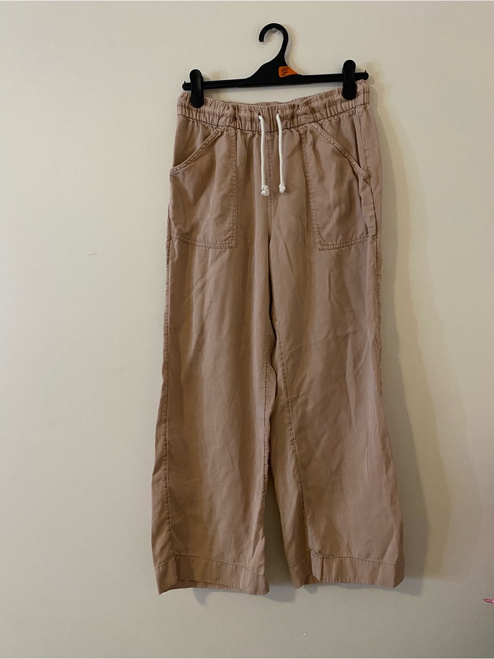 C&C California Wide-Leg Drawstring Pants in Light Tan